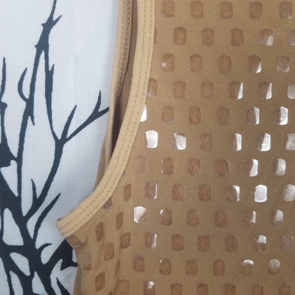 4/$25 Sleeveless Gold Shiny Tank Top - Picture 3 of 6